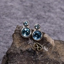 Topas Ohrring, 925er Silber, Edelstein Ohrringe (3938), Edelsteinschmuck