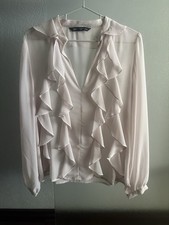 Zara Bluse Rüschen Volant nude XS würde S passen