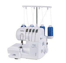 Brother Overlock-Maschine Modell 2104D mit Rollsaumeinrichtung, Freiarm, LED