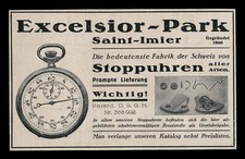 Alte Werbung 1926 Excelsior-Park Stoppuhren Stoppuhr Uhr Saint-Imier Schweiz