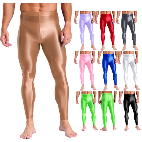 Herren glänzende leggings mit - herren,