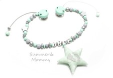 Kinderwagenkette mint grau mit