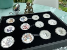 6 x Color 1oz  Silbermünze  Lunar III Drache 2024 Dragon 6 x farbig