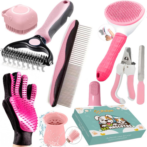 Hundepflege set teilig rosa - 9-teilig,