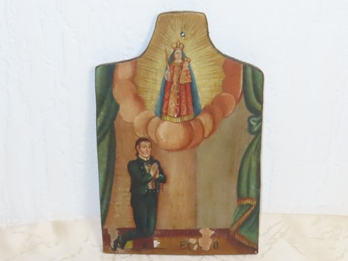 Antikes votivbild auf holz - votivbild,