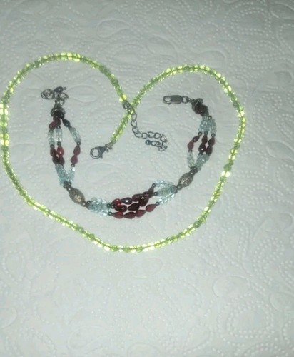 Armband mit aquamarin granat - armband, aquamarin+granat