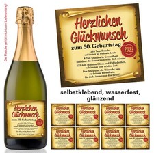 Aufkleber Sektflasche