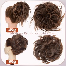 100% Dick Wie Echthaar Dutt Haarteil Messy Hair Bun Haargummi Lockig Scrunchies