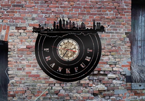 Wanduhr uhr skyline frankfurt - wanduhr,