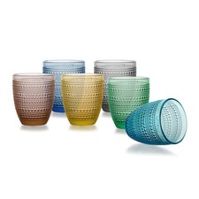6er Set Luxus Wassergläser verschiedene Farben 32,5 cl im Restaurantglas