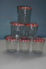 6 x  Marmeladenglas 370 gr 'Bonne Maman' Einmachgläser - Deckel rot/weiß