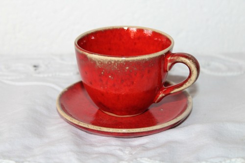 Espresso tasse mit teller rot - tasse,