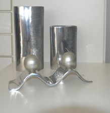 Konvolut, 2 Vasen Zylindervasen u. 1 Kerzenständer,  Deko Objekte von i palacio