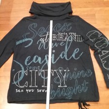 Soccx Damen Pullover,Glitterdruck-Navy-Blau NEU/ungetragen 