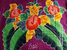 Bali Sarong handbemalt Batik Fransen Detail Wickelbar Strand Pool Abdeckung 34