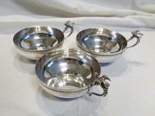 3 Tassen massives Silber 900er mit Vogel-Griffen 303g alt 13,7 x 6,8 cm gut erh.
