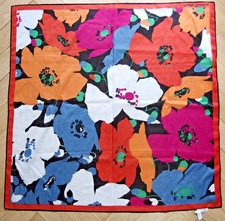 Vintage Carrée bunte Blumen Christian Fischbacher feinste Baumwolle Swiss made