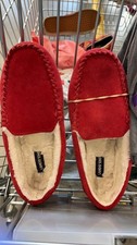 Lands' End Red Suede Slippers
