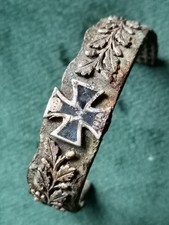 Fragment eines patriotischen Schmuckstücks Silbermontur 1914 Krone Eichenlaub 