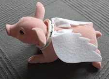 VW Volkswagen Bank Braunschweig Schwein Flügel Wackelkopf Werbefigur