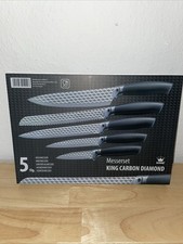 King Carbon Diamond, 5 tlg. Messerset in Box, silber-schwarz
