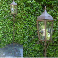 GROSSE LATERNE STANDLATERNE METALL 1,88m HOCH ANTIK LANDHAUSSTIL GARTENDEKO NEU 