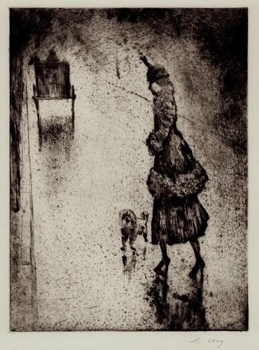Lesser ury dame mit pudel - lesser,