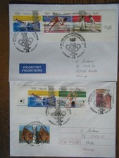 Polen 2x A-Brief Olympische Sommerspiele Peking 2008  Mi 4368/71 m Randzudruck