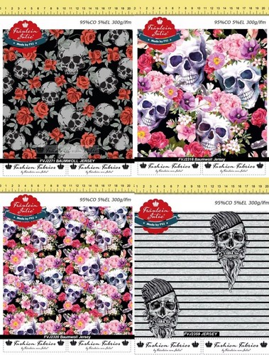 Totenkopf bunt grau - , fvj