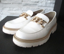 Catwalk Elfenbein Weiß Damen Halbschuhe Gold Kette Größe 39 Dirndl