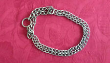 Hundehalsband, Hundehalskette,  Doppelt, verchromt, 25cm/1,5, Zugstopp 