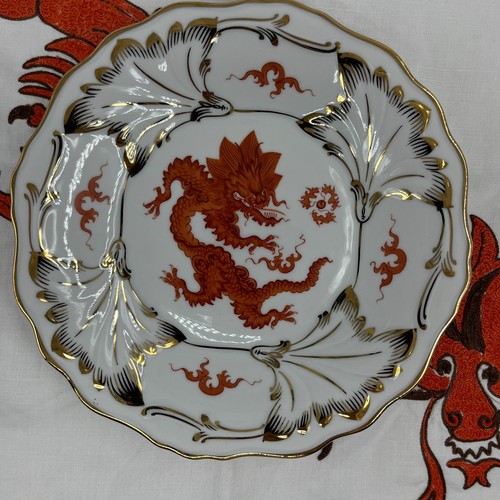 Porzellan teller roter - porzellan, drache