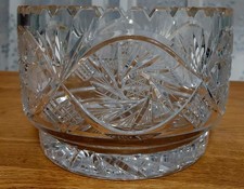Alte Bleikristall Schale Lausitz XXL Obstschale Schleuderstern Handcut Crystal