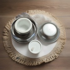 10 Gel Dosen 5ml Tiegel leer Acryl Silber Cremedosen Selbstabfüller Glas Optik