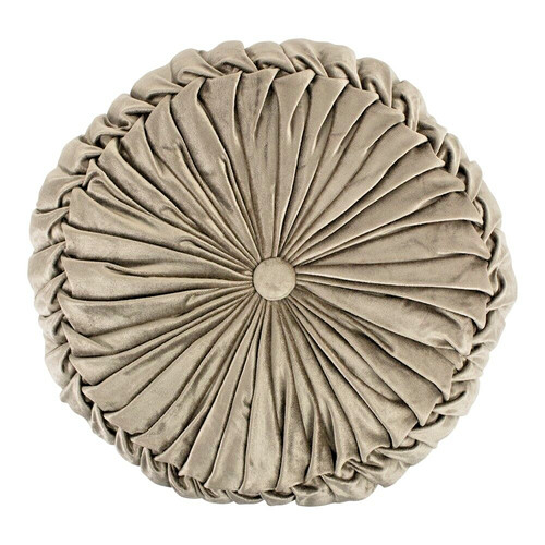 Kissen samt rund taupe - kissen, cm