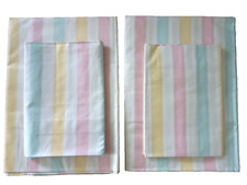 2x edle Damast Bettwäsche ROZANSKI Aussteuer 130x200 80x80 Pastelltöne 50er 60er