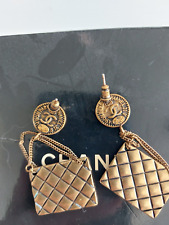 Vintage Chanel Ohrringe Stecker Taschenform mit Stempel 
