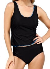 Traumhafter TANKINI schwarz-blau GR.42 46 48 50 52 54 56 CUP B NEU