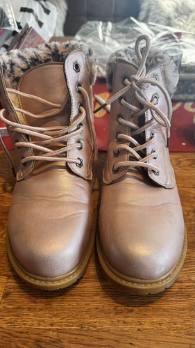 Rosa metallic schnürboots - rosa, 39