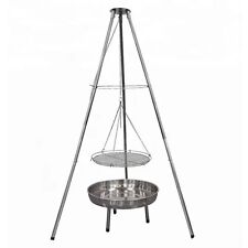 GLÜHZONE HKG 100 Schwenkgrill Edelstahl Dreibein Holzkohlegrill, 160 cm