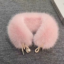 Perlen Knopf Kunsthaar Kragen