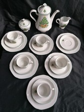 Edles Weihnachts Kaffeeservice Bareuther Bavaria - 5 P. - Weihnachts Porzellan 