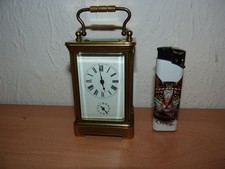 Tischuhr Offiziersuhr mit Weckfunktion Miniatur Messing Frankreich Ende 19. Jh