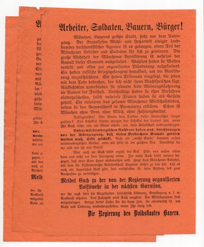 Altes flugblatt volkswehr - altes,