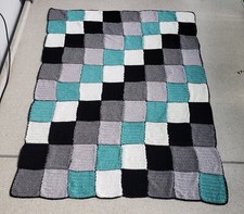 Häkeldecke,Kuscheldecke,Tagesdecke,Wolldecke Patchwork Handarbeit Babydecke Neu-