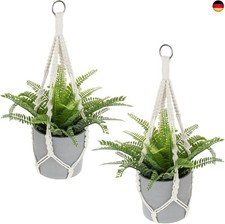 Jeffdad 2 Stück Makramee Blumenampel, Baumwollseil für Hängepflanztopf Boho De