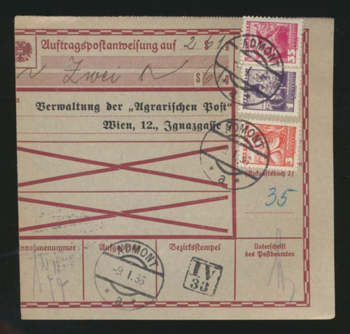 Auftragspostanweisung 1936
