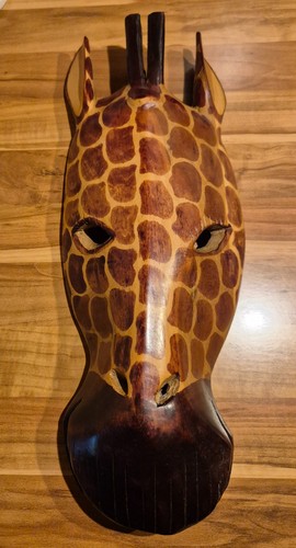 Maske giraffe holzmaske - maske,