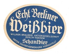 Bieretikett Willner-Brauerei Berlin-Pankow VK