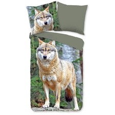 Bettwäsche Wolf Tier Good Morning Maikel 10004 Bunt Baumwolle Wendeoptik